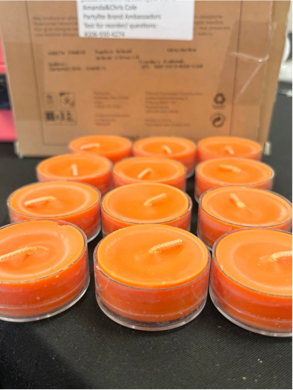 PARTYLITE 1 Dozen TEALIGHTS Candles Orange PUMPKIN BRANDY fall Halloween autumn